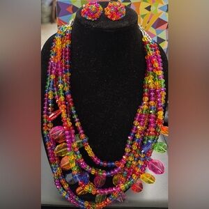 Sassy Jones Multicolored Beaded Necklace Set